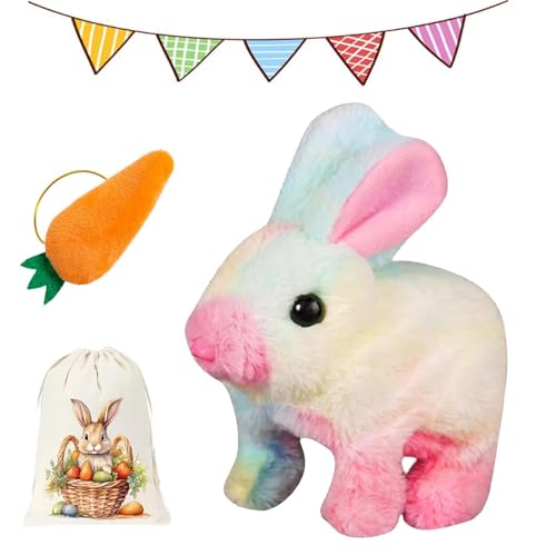 Bunny Pal, Sherum Bunny, Bunny Mein Realistisches Kaninchen, Hasen Roboter, Interaktiver Bunny Pal - Springen, Zucken, Ohrenschütteln, Ostergeschenke für Kinder (F) von Gienslru