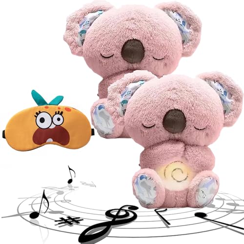 Gienslru Breathing Stuffed Animal, Mush Plushies for Anxiety and Sleep, Evora Anxiety Relief Koala, Breathing Mush Plushies, Stitch Breathing Buddy for Anxiety, Portable Plush Evora Toy (2 Pcs Pink) von Gienslru