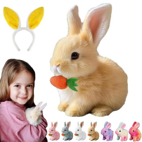 Gienslru Fanyil Bunnypal, 2025 New Interaktives Kaninchen, Bouncing Bunny Mein Realistisches Kaninchen, Hasen Roboter Als Spielzeug with Sound Movements (A) von Gienslru