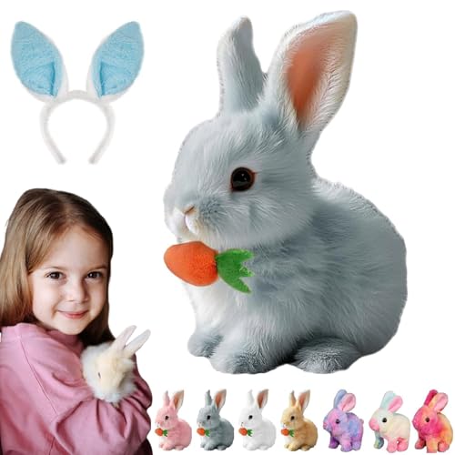 Gienslru Fanyil Bunnypal, 2025 New Interaktives Kaninchen, Bouncing Bunny Mein Realistisches Kaninchen, Hasen Roboter Als Spielzeug with Sound Movements (B) von Gienslru