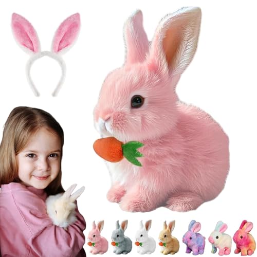 Gienslru Fanyil Bunnypal, 2025 New Interaktives Kaninchen, Bouncing Bunny Mein Realistisches Kaninchen, Hasen Roboter Als Spielzeug with Sound Movements (D) von Gienslru