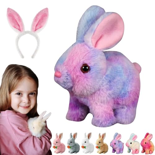 Gienslru Fanyil Bunnypal, 2025 New Interaktives Kaninchen, Bouncing Bunny Mein Realistisches Kaninchen, Hasen Roboter Als Spielzeug with Sound Movements (E) von Gienslru