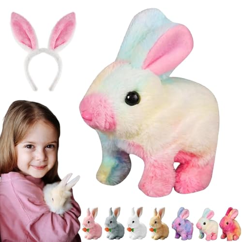 Gienslru Fanyil Bunnypal, 2025 New Interaktives Kaninchen, Bouncing Bunny Mein Realistisches Kaninchen, Hasen Roboter Als Spielzeug with Sound Movements (F) von Gienslru