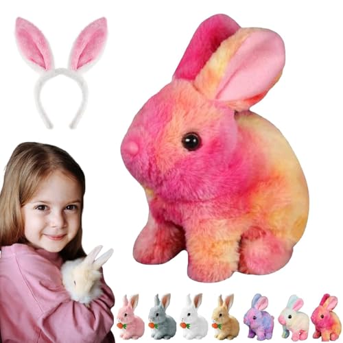 Gienslru Fanyil Bunnypal, 2025 New Interaktives Kaninchen, Bouncing Bunny Mein Realistisches Kaninchen, Hasen Roboter Als Spielzeug with Sound Movements (G) von Gienslru