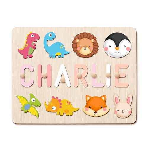 GifXify Personalisiertes Baby-Namens-Puzzle | Benutzerdefiniertes Holz-Babyspielzeug für Kleinkinder 1-3 | Montessori-Lernspielzeug für Jungen & Mädchen | individuelles Baby-Geschenk für erste von GifXify