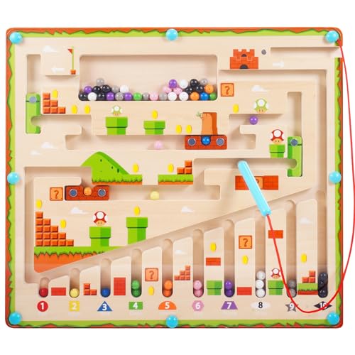 Gifitizi Kinderspielzeug ab 2 3 4 5 6 Jahre, Magnetspiel Labyrinth Montessori Spielzeug ab 2-6 Jahre Junge Mädchen Holzspielzeug ab 2-6 Jahre Lernspiele ab 2-6 Jahre Geschenk Junge 2-6 Jahre von Gifitizi