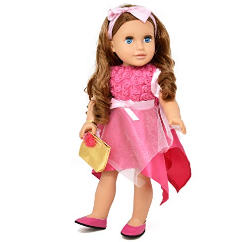 Gift Boutique 45,7 cm große Mädchenpuppe, Modepuppe mit feinem Haar zum Stylen von Kleidung, rosa Schuhen und Accessoires, Prinzessin-Puppe für Mädchen und Kinder von Gift Boutique