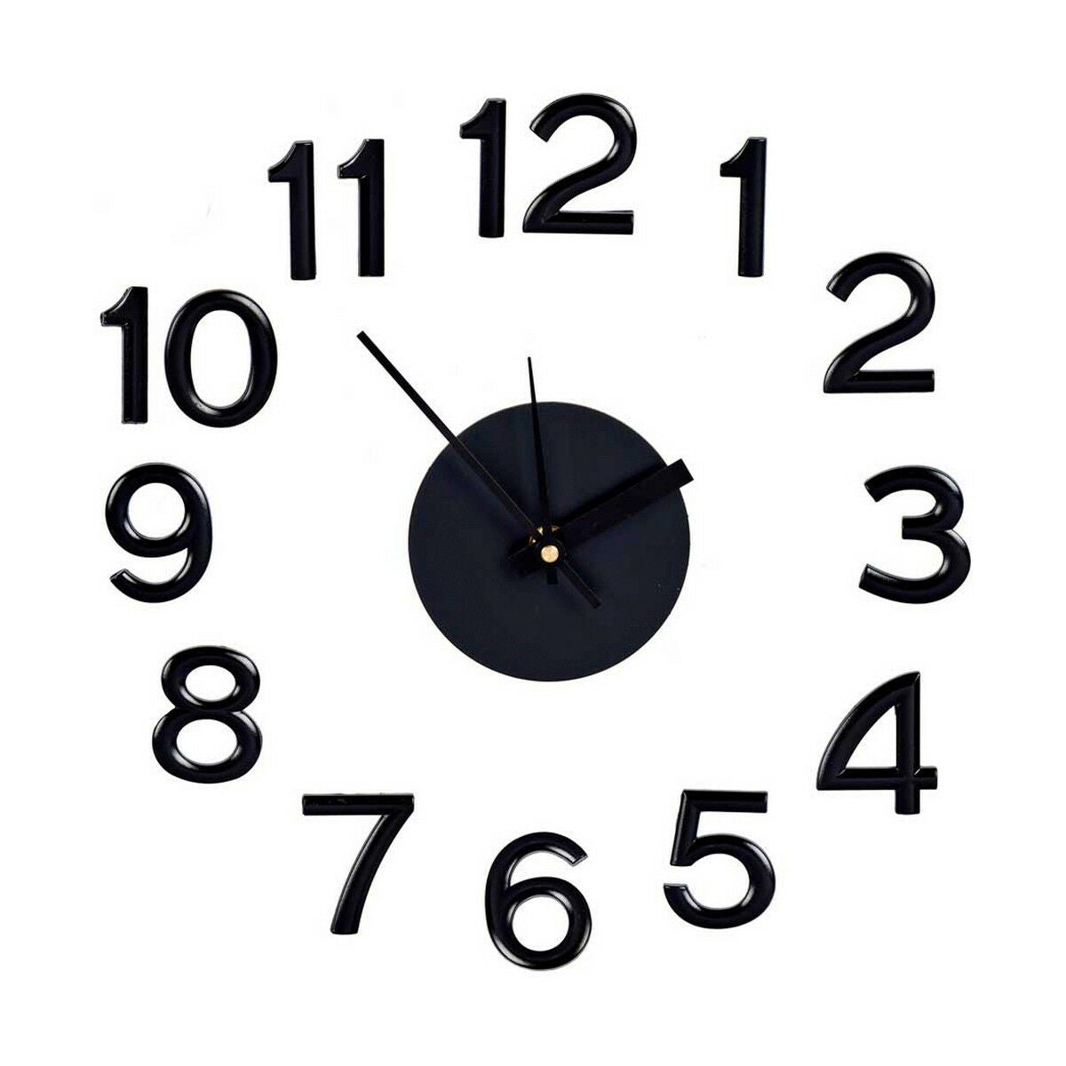 Wall Clock Sticker Black ABS EVA Ø 35 cm (6 Units) von Gift Decor