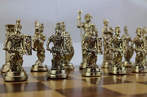 (Nur Schachfiguren) Historische handgefertigte Rom-Figuren Metall Schachfiguren Big Size King 10,9 cm (Brett ist nicht im Lieferumfang enthalten) von GiftHome