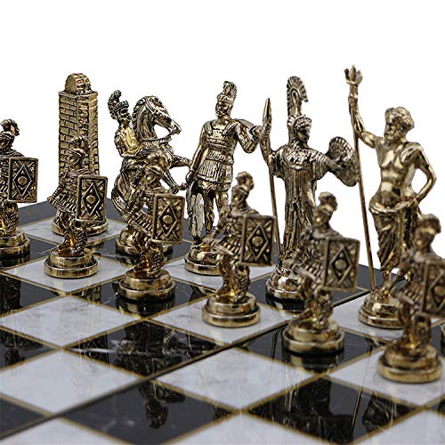 GiftHome Historische Rom-Figuren, Schachfiguren aus Metall, Größe M, King 2,8 cm, inkl. Tafel nicht im Lieferumfang enthalten von GiftHome