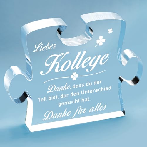 Giftasy Abschiedsgeschenk Kollege - Acryl Puzzle, Kleine Geschenke Dankeschön für Kollege, Abschied Kollege Jobwechsel Rente Ruhestand Neuer Job von Giftasy