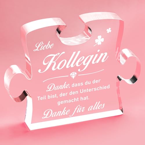 Giftasy Abschiedsgeschenk Kollegin - Acryl Puzzle, Beste Kollegin Geschenk, Geschenk Kollegin Geburtstag, Abschied Kollegin Jobwechsel Rente Ruhestand Neuer Job von Giftasy