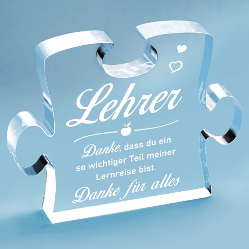 Giftasy Lehrer Geschenk - Acryl Puzzle, Geschenke für Lehrer, Abschiedsgeschenk Lehrer, Lehrer Geschenke zum Abschied von Giftasy