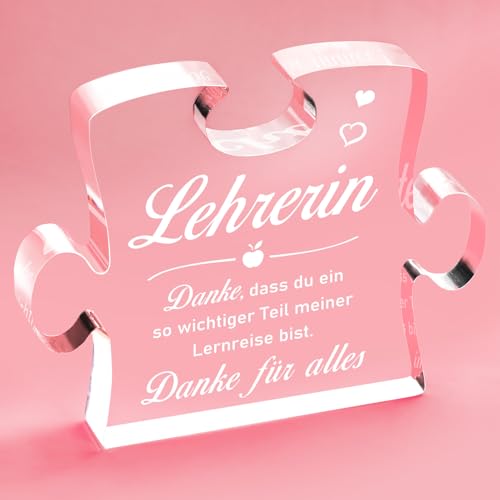 Giftasy Lehrerin Geschenk - Acryl Puzzle, Geschenke für Lehrerin, Abschiedsgeschenk Lehrerin, Lehrerin Geschenke zum Abschied von Giftasy