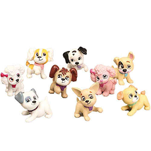 Giftik 9 Stück Hundefiguren-Spielset, Spielzeug, Cartoon-Tierfiguren, Haustier-Welpen-Modell-Spielzeug für Tortenaufsatz, Miniatur-Landschafts-Ornament von Giftik