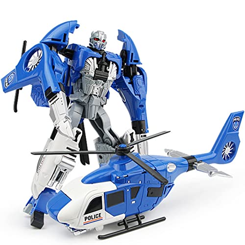 Giftik City Cop Hubschrauber Fahrzeug Super Auto Motorrad Transformer Roboter Spielzeug Boot Flugzeug Sport Auto Roboter Verformung Figur Spielzeug von Giftik