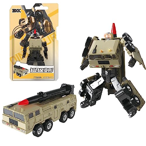 Giftik Fahrzeug Auto Transformer Roboter, Retro Zug Bagger Tank Vehilce Auto Action Figur Deformation Roboter für Unterhaltung Ornament Geschenk (Braunes Raketenfahrzeug) von Giftik