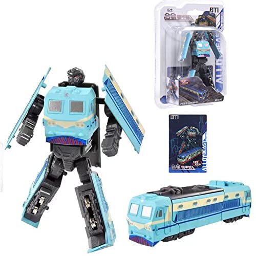 Giftik Train Transforming Robot Toys, Retro Train High-Speed Rail Deformation Robot Action Figure Toys for Adult Children Boys Girls (Blue) von Giftik