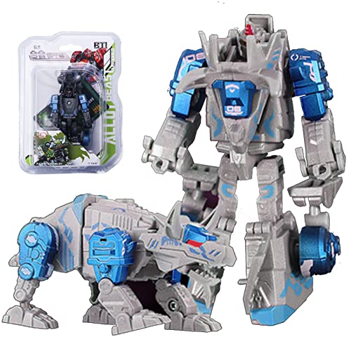 Giftik Transformer Tierroboter-Spielzeug, verformte Legierung, Dinosaurier, Wolf, Tiger, Löwe, Leoparden, Tiere, Actionfiguren, Spielzeug (Triceratops (1 Stück)) von Giftik