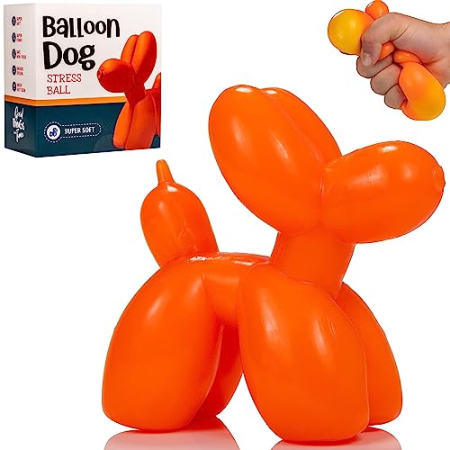 Gifton DNA Stress Balloon Dog - Squeeze Stress Relief Fidget Toy for Anxiety Autism Bad Habits - Sensory Stretchy Rubber Ball - Gift for Kids and Adults Men Women Boy Girl von Gifton