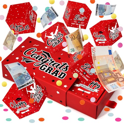 Giftota Bachelor Geschenk 2025, Upgrade DIY Überraschungsbox Pop Up Explosionsbox mit Konfetti, Abschluss Geldgeschenk Verpackung, Geschenke für Bachelor Master Abitur - Rot Giftota Bachelor Geschenk 2025, Upgrade DIY Überraschungsbox Pop Up Explosionsbox mit Konfetti, Abschluss Geldgeschenk Verpackung, Geschenke für Bachelor Master Abitur - Rot von Giftota
