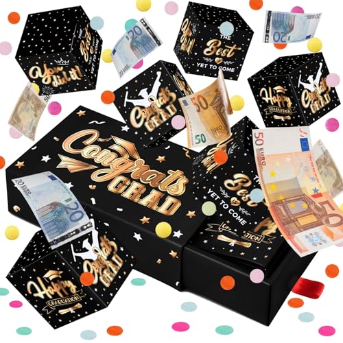Giftota Bachelor Geschenk 2025, Upgrade DIY Überraschungsbox Pop Up Explosionsbox mit Konfetti, Abschluss Geldgeschenk Verpackung, Geschenke für Bachelor Master Abitur - Schwarz Giftota Bachelor Geschenk 2025, Upgrade DIY Überraschungsbox Pop Up Explosionsbox mit Konfetti, Abschluss Geldgeschenk Verpackung, Geschenke für Bachelor Master Abitur - Schwarz von Giftota