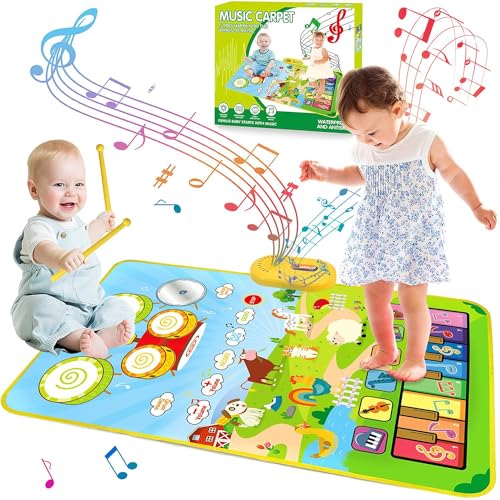 Mädchen Geschenke ab 1 2 3 Jahr, Gigflpyo Baby Spielzeug Musikspielzeug, 3 in 1 Musikmatte Klaviermatte für Kleinkind, Kinderspielzeuge Geschenke fur Geburtstag Weihnachts 1 2 3 Jahr Mädchen Jungen von Gigflpyo