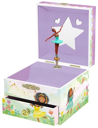 Musikalisches Ballerina-Schmuckkästchen für Mädchen – Kinder tanzende Ballerina-Spieluhr mit Spiegel, Schwarze Ballerina-Geschenke für kleine Mädchen, Kindergeburtstagsgeschenk, 3–10 Jahre von Giggle & Honey