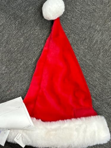 Giggling Getup Weihnachtsmütze, Premium-Weihnachtsmütze, Plüsch-Weihnachtsmütze aus rotem Samt mit Bommeln, Einheitsgröße für Erwachsene und Kinder als Weihnachtsfeiergeschenk von Giggling Getup