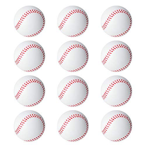 Gigicial 12er-Pack 2,5-Zoll-Mini-Fußbälle für Kinder und Kleinkinder, weicher, elastischer Eva-Ball, reduziert Druck, Stress, Kinderspielzeug, Fußball (Baseball) von Gigicial