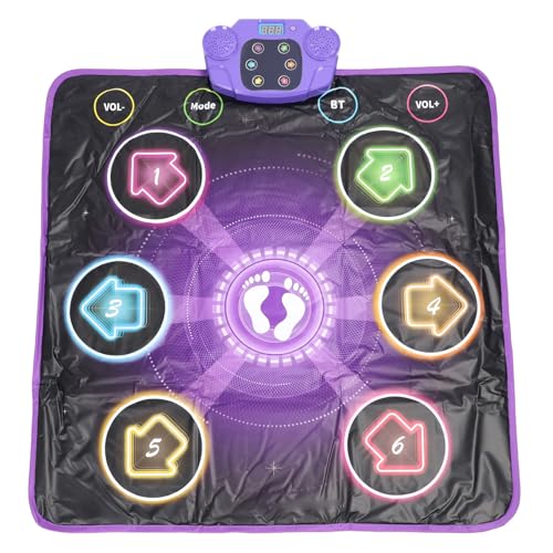 Gigicial Dance Matte, elektronisches Tanzpad mit drahtlosen Bluetooth- und LED-Lichtern Verstellbares Volumen integrierte Musik für 3 4 5 6 7 8 9 10+ Jahre alte Mädchen von Gigicial