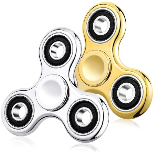 Fidget Spinner 2 Pack, Stress Angst Relief Sensory Fidget Spielzeug für Kinder Erwachsene, Coole galvanische Fidget Spinner für ADHD Autismus Geburtstag Gifts Klassenzimmer Preise für Jungen Mädchen von Gigilli