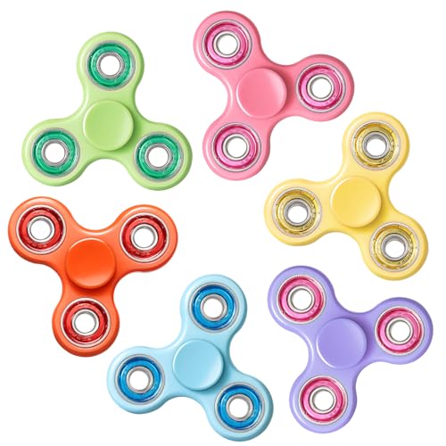 Fidget Spinners 6 Pack, Sensory Fidget Spielzeug ADHD Angst Spielzeug Stress Relief Reducer Hand Spinner Graduation Geschenk Klassenzimmer Preise Party Favors für Kinder Erwachsene von Gigilli