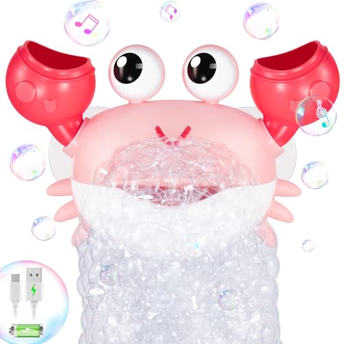 Gigilli Crab Baby Badespielzeug, Wiederaufladbare Badewanne Bubble Machine Automatische Dusche Badewanne Bubble Maker mit Musik Badespielzeug für Kinder 6-12 12-18 Monate 1-3 4-8 Jungen Gigilli Crab Baby Badespielzeug, Wiederaufladbare Badewanne Bubble Machine Automatische Dusche Badewanne Bubble Maker mit Musik Badespielzeug für Kinder 6-12 12-18 Monate 1-3 4-8 Jungen von Gigilli