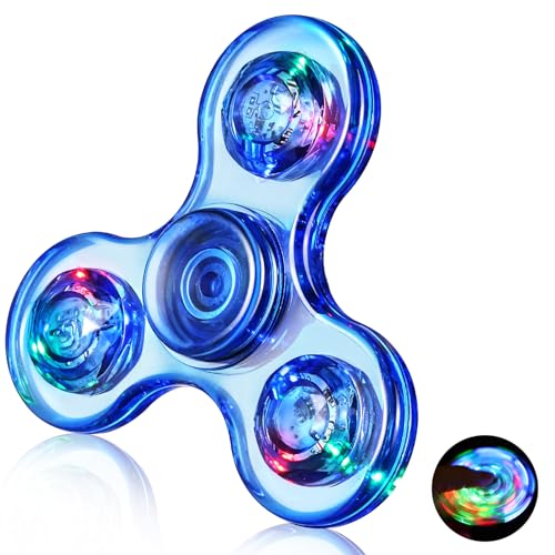 Gigilli Finger Spielzeug,LED Kristall Fidget Spielzeug für Kinder Erwachsene, LED Kristall Fidget Set Finger Toy Stressabbau Anti Angst sensorisches Spielzeug,Party Taschenfüller,Blau von Gigilli