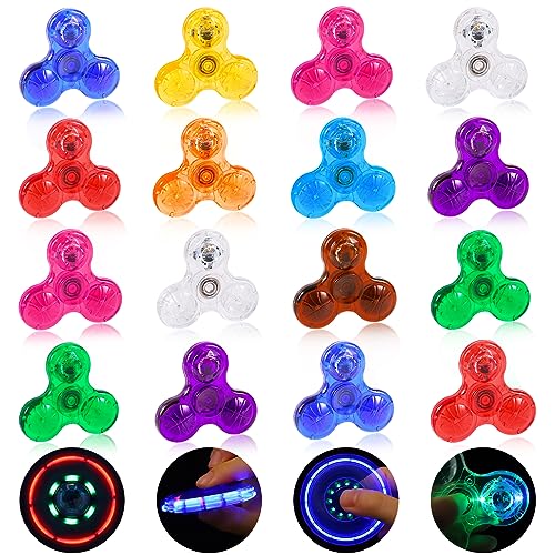 Gigilli Mini Fidget Spinner 16er Pack, LED Licht Up Fidget Spinner für Kinder, Christmas Party Bevorzugungen Fidget Spielzeug Goodie Bag Stuffers, Glow in The Dark Party Supplies von Gigilli