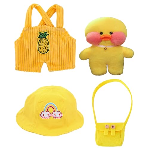 Gihioue Enten-Plüschtiere Mit Kleidung, Gefülltes Puppenspielzeug Mit 3 Outfits Und Accessoires, Süßes Tier-Plüschtier Für Jun-gen Und Mädchen von Gihioue