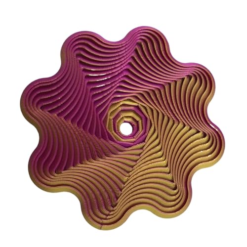 Gihioue Fractal Fidget In Blumenform, 3D-gedrucktes Anti-Angst Und Stressabbau-Spiralspielzeug In Blumenform, Fractal Fidget-Fingerspitzen-Dekompressionsspielzeug Für Kinder Und Erwachsene von Gihioue