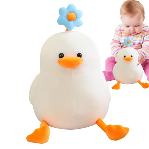 Gihioue Gelbe Ente Stofftier,Stofftier Ente | Gänseblümchen-Design-Kuscheltiere für Mädchen | Plüschpuppe Stofftier, süßes Stofftier, Plüschtiere für Mädchen, vielseitig einsetzbar von Gihioue