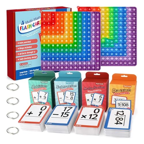 Gihioue Multiplikations Lernkarten, Homeschool Mathe Spiele Für Kleinkinder, Mathe Spiel Lernkarten Set Für Zuhause, Schule, Kindergarten von Gihioue