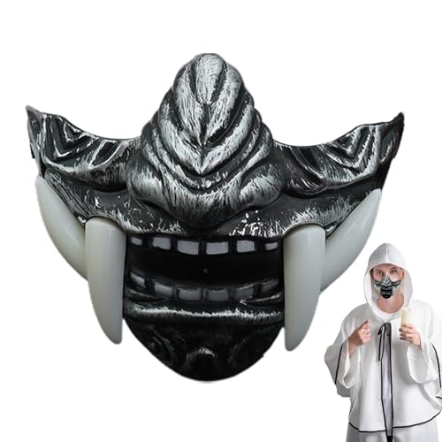 Halloween Cosplay Fangs Gesichtsbedeckung, halbe Gesichtsbedeckung mit Fangs,Cosplay Gesichtsbedeckung Half-Face Horror Requisiten - Cosplay-Abdeckung, gruselige Requisiten, robuste und lustige Hallow von Gihioue