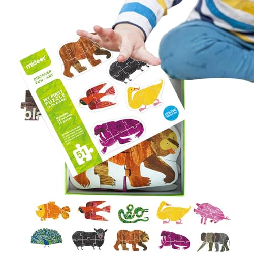 Tierkognitionspuzzles Spielzeug,2 Tierpuzzles für Kleinkinder - Buntes Puzzle-Spielzeug-Set | Aufklärungspuzzle zur Tiererkennung für Zuhause, Kindergarten, Kindergarten von Gihioue