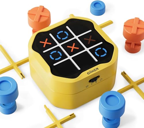 GiiKER Tic Tac Toe Bolt-Spiel, Original 3-in-1-Handheld-Puzzle-Spielkonsole, tragbare Reisespiele für Autofahrten, Brettspiele für Kinder und Erwachsene, Geburtstagsgeschenke für Kinder ab 3 Jahren von GiiKER