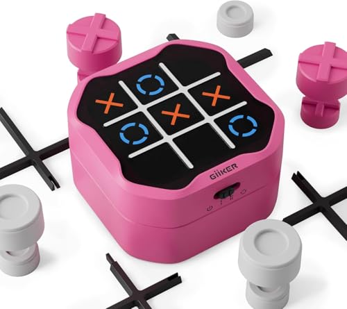 GiiKER Tic Tac Toe Bolt-Spiel, 3-in-1-Hand-Puzzlespielkonsole, tragbare Reisespiele von GiiKER