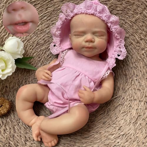 Gileutay 33cm Weichkörper Silikon Baby Puppe Mit Gewicht Mädchen Realistische Reborn Puppen Lebensechte Schlafende Neugeborene Puppe Für Kleinkinder Gileutay 33cm Weichkörper Silikon Baby Puppe Mit Gewicht Mädchen Realistische Reborn Puppen Lebensechte Schlafende Neugeborene Puppe Für Kleinkinder von Gileutay