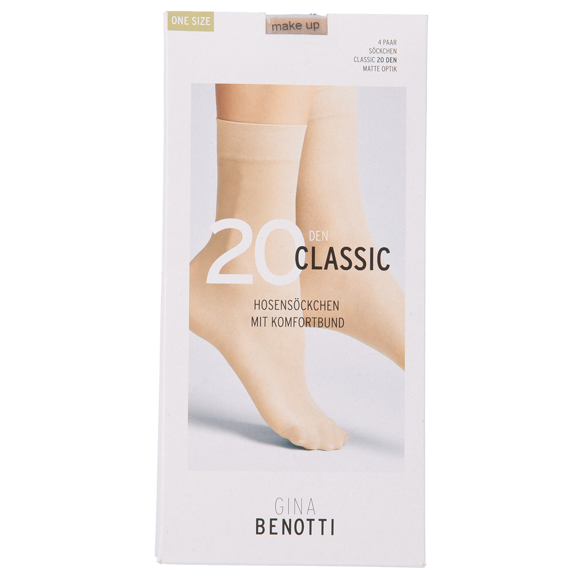 4 Paar Damen Feinstrumpfsocken mit 20 DEN von Gina Benotti