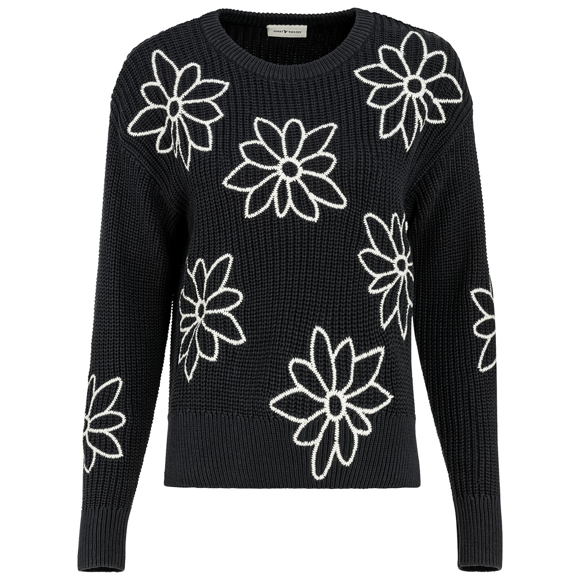 Damen Strickpullover mit Blumen-Stickerei von Gina