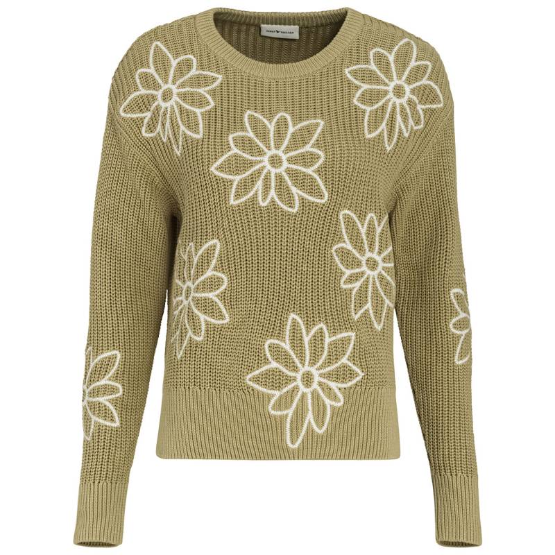 Damen Strickpullover mit Blumen-Stickerei von Gina