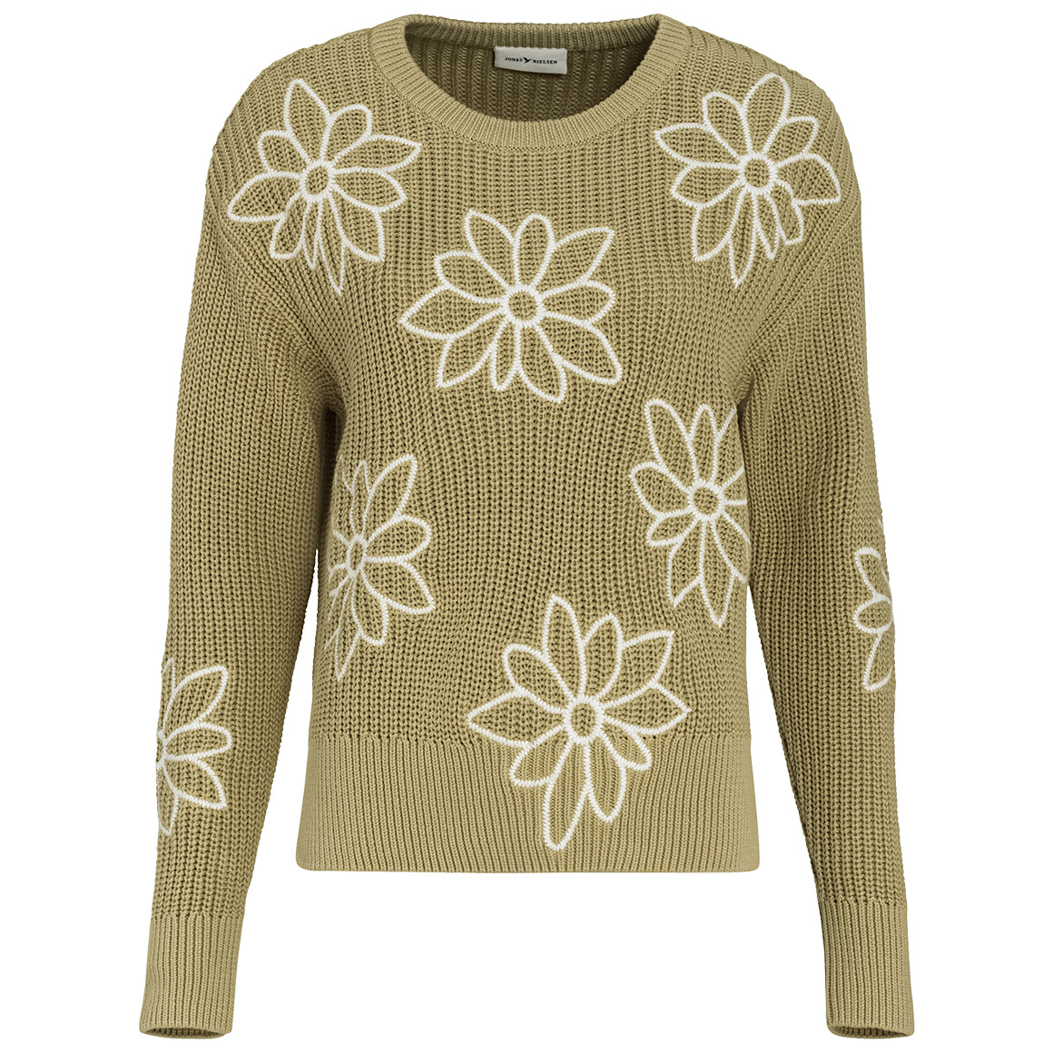 Damen Strickpullover mit Blumen-Stickerei von Gina