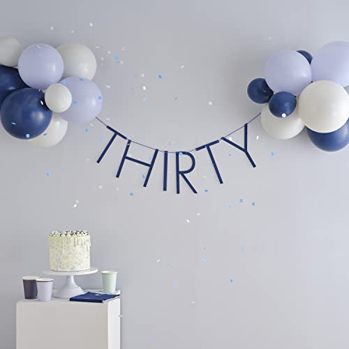 Ginger Ray 30th Navy Blue Birthday Ballon-Wimpelkette – 30 – Blau, M von Ginger Ray